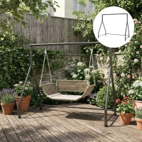 Outsunny Soporte para Columpio de Acero Estructura de Columpio de 2 y 3 Asientos Carga 360 kg 210x117x175 cm Negro(m-9)