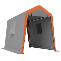 Outsunny Tenda Garage Portatile Impermeabile 2,4x1,8 m per Auto, Porta Avvolgibile con Cerniera, Grigio Chiaro