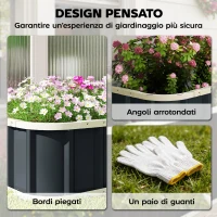 Outsunny Letto per Orto Rialzato con Fondo Aperto e Bordi Piegati in Acciaio, 136x52x31 cm, Grigio Scuro(m-4)