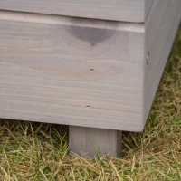 PawHut Wooden Outdoor Cat House, Elevated Cat Shelter Kennel, Pet Play House with Openable Top, Asphalt Roof, Window, Grey(m-12)