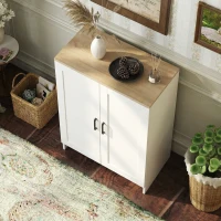 HOMCOM Buffet meuble cuisine rangement avec placard à portes et étagères réglables, 60 x 30 x 90 cm, blanc(m-11)