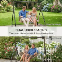 Outsunny Stojak na huśtawkę, wszechstronna konstrukcja do huśtawek dwu- i trzyosobowych lub wiszących koszy, czarny(m-5)