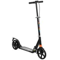 AIYAPLAY Kids Scooter with Four-Level Adjustable Handlebar, Dual Brake System, 200mm Wheels, ABEC-7 Bearings, Black(m-1)