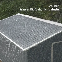 Outsunny Geräteschuppen, Wetterfestes Gartenhaus für Gartengeräte, mit Belüftungsfenstern, Schiebetüren, Stahl, Kohlegrau(m-7)