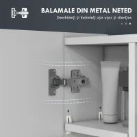 kleankin Dulap de Baie Montat pe Perete cu Oglindă și Rafturi Reglabile, Alb(m-5)