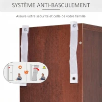 HOMCOM Rangements pour CD et DVD, étagère colonne de rangement, meuble de rangement avec 12 compartiments, capacité max. 204 CD, 21 x 20 x 175 cm, marron(m-6)