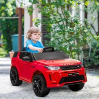 AIYAPLAY Macchina Elettrica per Bambini a Licenza Land Rover con Fari, Clacson e Cintura, 106x65.5x51 cm, Rosso(m-10)