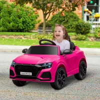 HOMCOM Auto elettrica bambini Audi RS Q8 con telecomando e Bluetooth, Rosa(m-2)