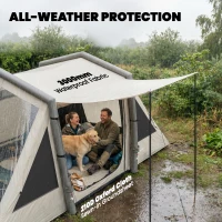 Outsunny Opblaasbare Tent 6 Personen Snelle Opbouw Outdoor Tent voor Kamperen met 2 Slaapkamers Veranda Ramen(m-7)