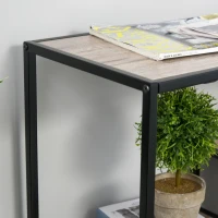 HOMCOM Vrijstaande stelling boekenkast industriële stijl archiefplank P2 spaanplaat licht eiken(m-15)