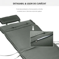 Outsunny Saltea pentru Sezlong Scaun pentru Soare de Gradina, Gri,198x53x5cm(m-5)