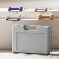 HOMCOM Zestaw hantli 4 pary 0,5kg-10kg z walizką, hantle żeliwne, hantle hexagonalne(m-3)