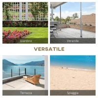 Outsunny Panchina da Giardino 2 Posti a Doghe con Gambe a Ruota di Carro, in Legno, 98x50x39.5 cm, color Legno(m-7)