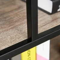 HOMCOM Vrijstaande stelling boekenkast industriële stijl archiefplank P2 spaanplaat licht eiken(m-11)