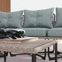 Outsunny Set de Mobilier de Terasa din 5 Piese cu Canapea(m-6)