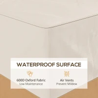 Outsunny Garden Furniture Covers Waterproof, 600D Oxford Outdoor Furniture Cover with 4 Air Vents, 275 x 208 x 78 cm, Beige(m-5)