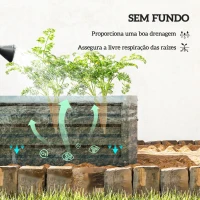 Outsunny Conjunto de 2 Floreiras Grandes para Exterior em Aço Galvanizado Hortas para Terraço Jardim 110x50x30 cm Verde(m-5)