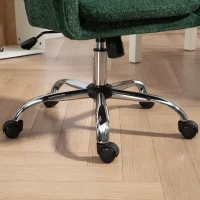 HOMCOM Snow Flannel Office Chair with Padded for Home - Dark Green(m-9)