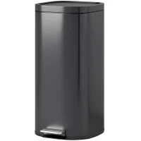 HOMCOM 30L Kitchen Bin, Compact Pedal Bin with Soft-Close and Stay-Open Lid, Removable Bucket for Kitchen, Home, Office, Black(m-11)