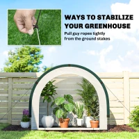 Outsunny Foldable Small Greenhouse, Portable Green House Mini Greenhouse with Zipper Door, PE Base, 200 x 80 x 164 cm, Green(m-9)