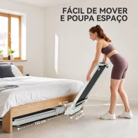 SPORTNOW Passadeira Dobrável com Inclinação Passadeira Elétrica com 2,5HP, 16KM/H e Ecrã LED 124x63x104 cm Branco(m-9)