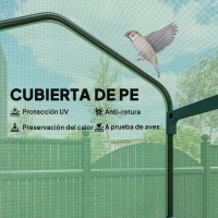 Outsunny Invernadero de Exterior con 4 Estantes Ruedas Puerta Enrollable Cubierta de PE y Marco de Acero 69x50x165 cm Verde(m-4)