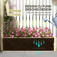 Outsunny Strat pentru Grădină Înălțat cu Fund Deschis, 115x60x110 cm, Lemn Natural(m-6)