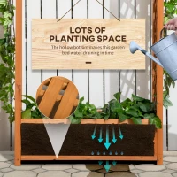 Outsunny Raised Garden Bed with Arch Trellis, Freestanding Garden Planter Box for Vine Climbing Plant Flower Herb, Brown(m-5)