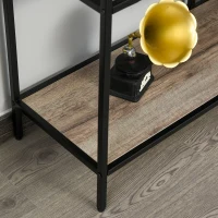 HOMCOM Vrijstaande stelling boekenkast industriële stijl archiefplank P2 spaanplaat licht eiken(m-14)