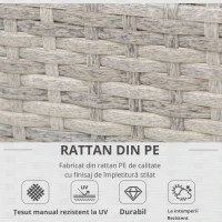 Outsunny Set Mobilier canapele si masuta pentru Gradina din Ratan Gri(m-5)