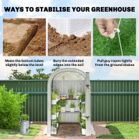 Outsunny Walk-in Greenhouse with Shelves, Small Greenhouse with PE Cover and Roll-up Door, 123 x 187 x 189 cm, White(m-7)