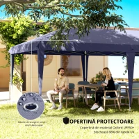 Outsunny Foisor de gradina pliabil pentru exterior cu 6 panouri laterale, 585x295cm albastru(m-6)