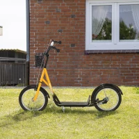 HOMCOM Kinderstep, Verstelbaar, Antislip, Stalen Frame, Afneembare Mand, Remmen, Rubberen Banden(m-13)