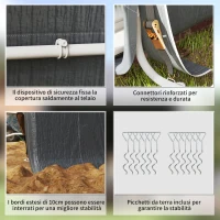 Outsunny Tenda Garage 2.4x2m per Veicoli e Biciclette in Metallo e Tessuto PE, Grigio Scuro(m-6)