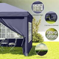 Outsunny Foisor de gradina pliabil pentru exterior cu 6 panouri laterale, 585x295cm albastru(m-3)