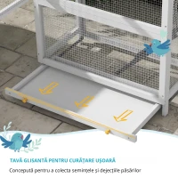 Pawhut Colivie Exterior Lemn – Voliera cu Scara, Tava & Suporturi(m-6)