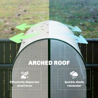 Outsunny Mini Greenhouse, Portable Green House with Roll-Up Door, PE Base, Small Greenhouse, 100 x 100 x 195 cm, White(m-9)