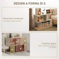 HOMCOM Tavolino da Caffè Moderno a S con 3 Ripiani per Soggiorno e Salotto, 90x30x61 cm, Legno(m-4)