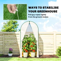 Outsunny Mini Greenhouse, Portable Green House with Roll-Up Door, PE Base, Small Greenhouse, 100 x 100 x 195 cm, White(m-8)