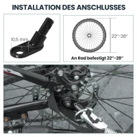 SPORTNOW Rimorchio per bicicletta 170 L con attacco rapido e copertura, fino a 40 kg(m-4)