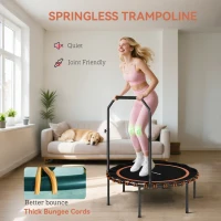 SPORTNOW 40" Foldable Fitness Trampoline Rebounder with Handle, Orange(m-5)