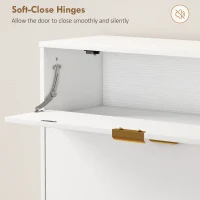 HOMCOM Sapateira 12 Pares Armário para Sapatos 2 Gavetas Basculantes 4 Compartimentos 99,4x23,8x106,6 cm Branco(m-4)