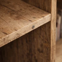 HOMCOM Folding Desk with Blackboard Multi-function Computer Office Workstation Side Shelf for Home Office, Rustic Brown(m-9)