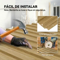 Outsunny Conjunto de 12 Painéis para Telhado de Aço Galvanizado 7 m² para Abrigo de Ferramentas Cobertura 129x45 cm Madeira(m-5)