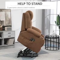 HOMCOM Scaun Electric Rabatabil cu 8 Puncte de Masaj și Telecomandă, Fotoliu Modern din Țesătură cu Efect de In, 90x101x107 cm, Cafea(m-11)