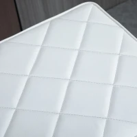 HOMCOM Bank voor slaapkamer bedbank woonkamer kunstleer metaal wit(m-10)