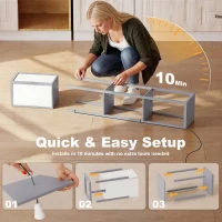 HOMCOM 3-Tier Floor Lamp, Floor Light with Storage Shelf, Reading Standing Lamp with Acrylic Shade for Living Room, Bedroom, Kitchen, Dining Room, Office, Dorm, 160cm, Grey(m-7)