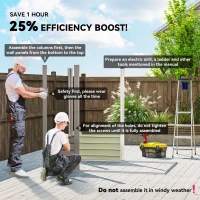 Outsunny 4 x 6ft Galvanised Metal Garden Shed, with Locking Door - Grey(m-4)