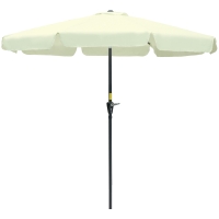 Outsunny Parasol de jardin extérieur parasol inclinable rond Ø2,7 m avec manivelle et protection solaire UV50+, beige