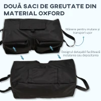 Outsunny Bază pentru Umbrelă, Sac Umplut cu 50 kg de Nisip, Din Plastic și Material Oxford, 50x25x18 cm, Negru(m-4)